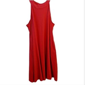 Torrid High Neck Red Ribbed Swing Goddess Neck Dress Size 2X 18/20 Nwt
